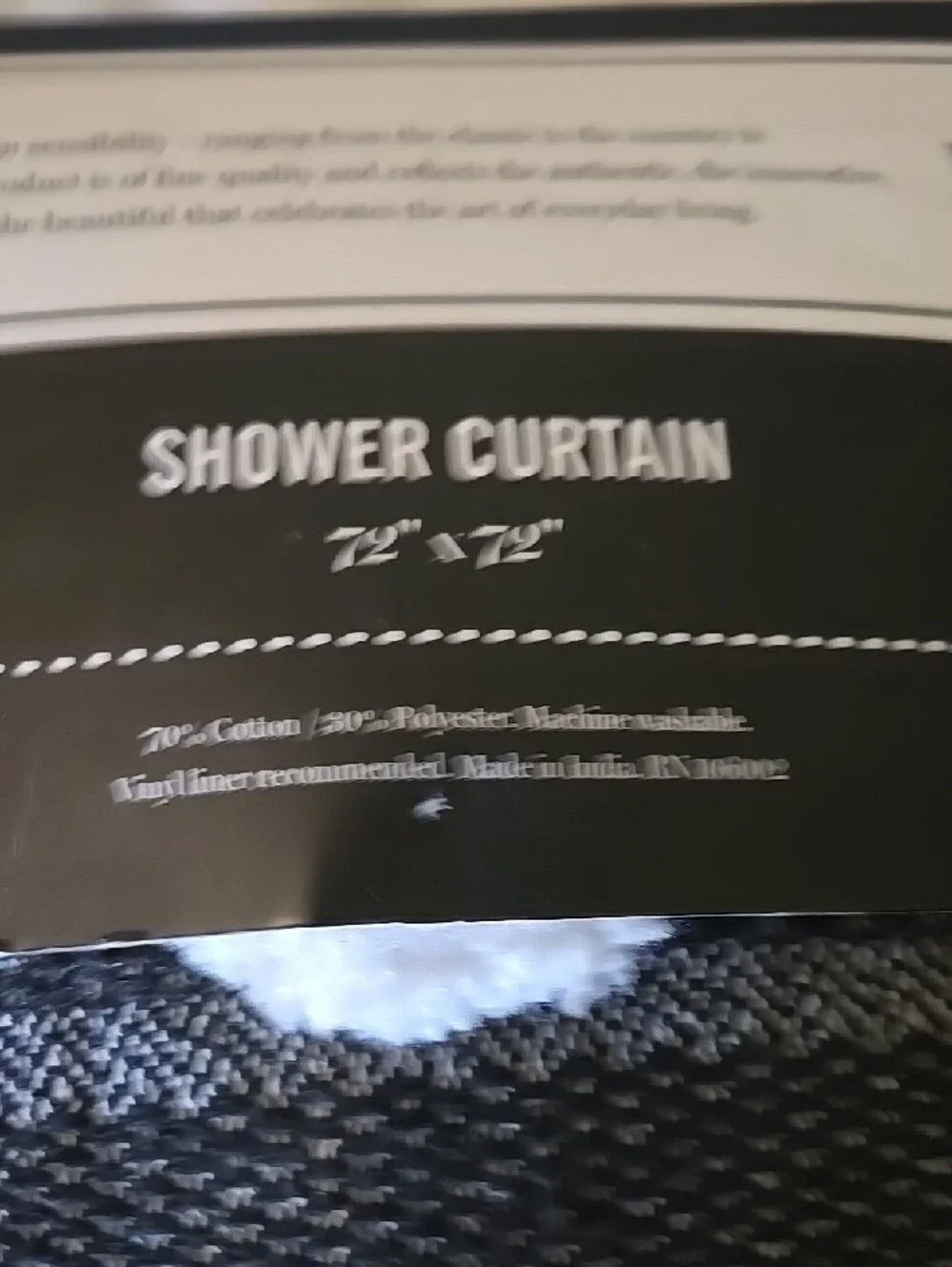 Martha Stewart Black and White Ghost Applique Shower Curtain Panel